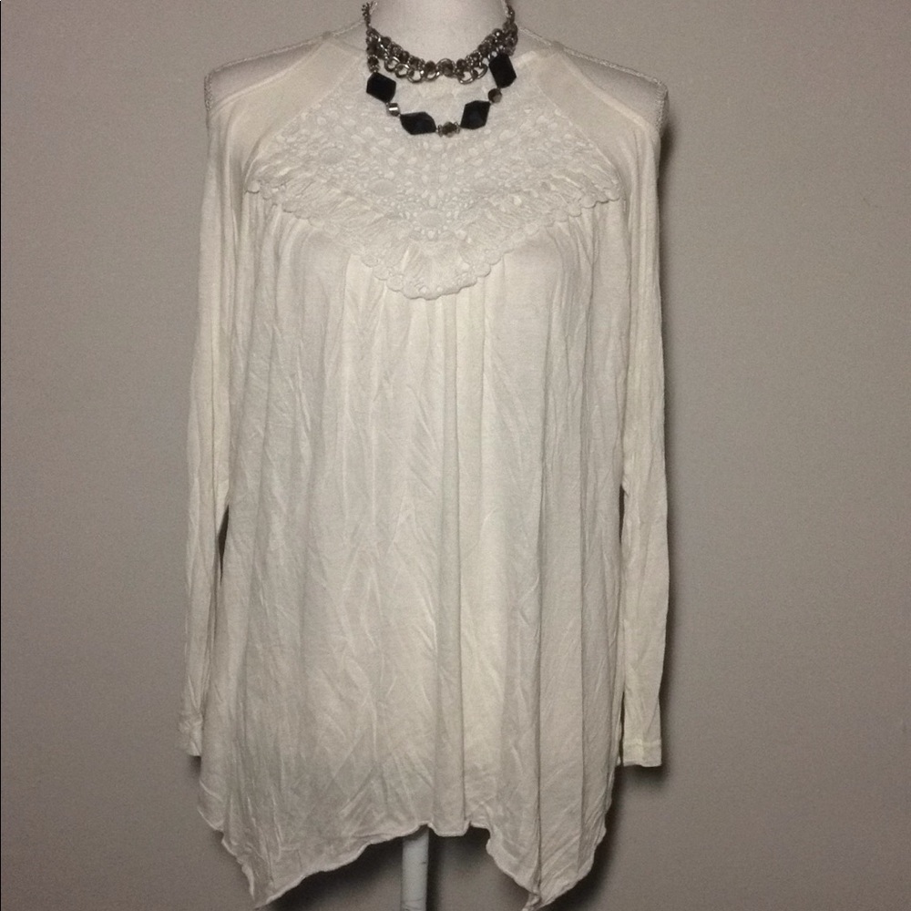 Kate Kasin Cold Shoulder Tunic Blouse Size XL NWT